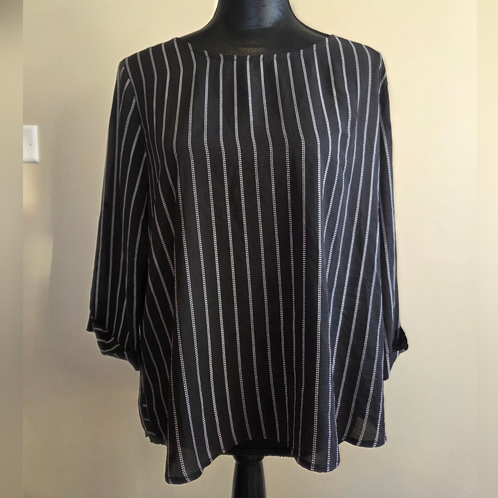 Elegant Black Striped Women's Top